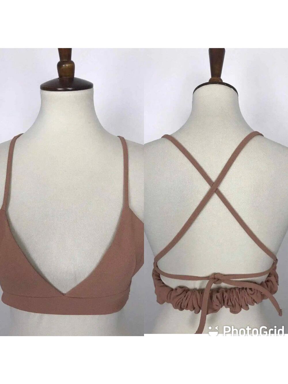 Storets Crop Triangle Plunge Tank Top Strappy X Back Festival Coachella Summer